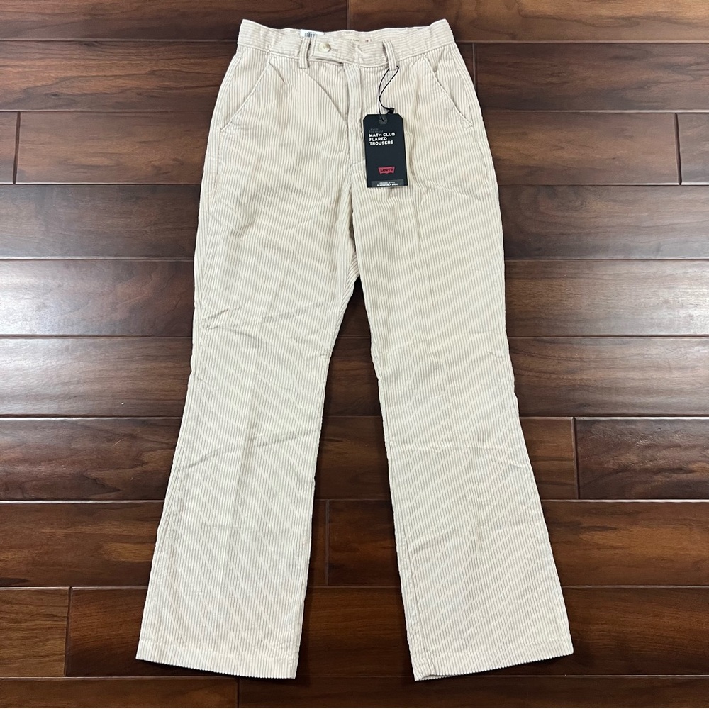 Levi's Size 28 Pebble Sandshell Corduroy Math Club Flared Trousers